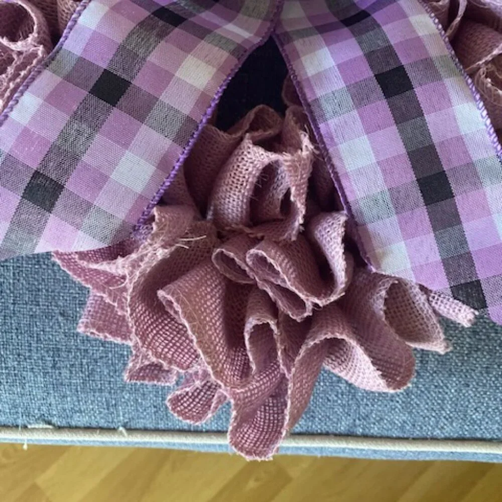Valentine's Day Lilac Plaid Wreath